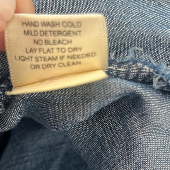 LOVESTITCH Tencel Chambray Jumpsuit Wide Leg Women Size M - Picture 8 of 15